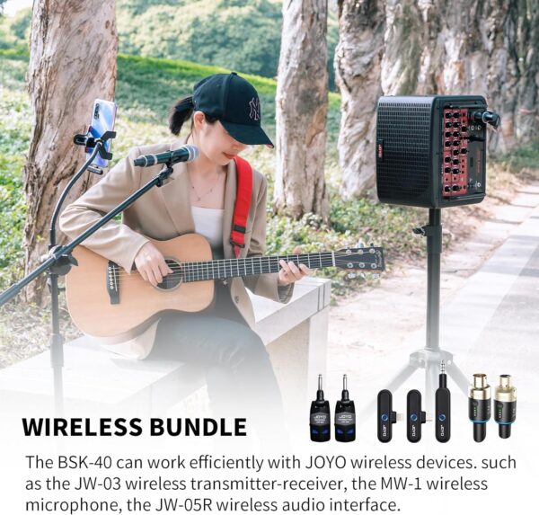 JOYO 40 Watt Acoustic Guitar Amplifier - Rechargeable Guitar & Vocal Two Channel Amp - Image 3