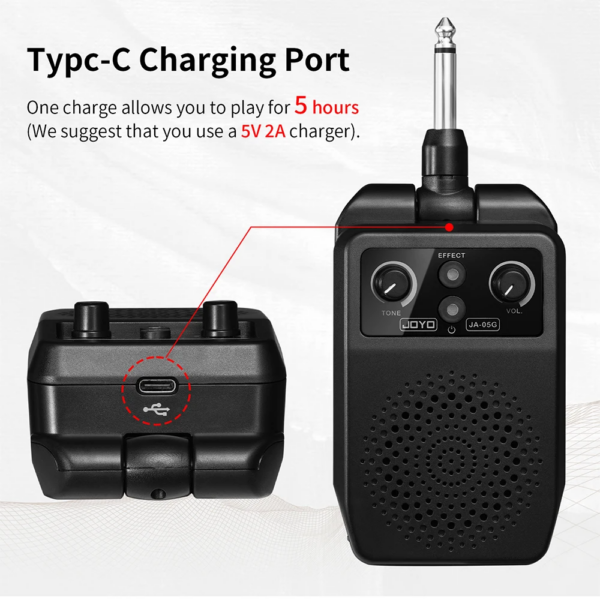 JOYO JA-05G Portable Guitar Amplifier - Bluetooth, Clean, Overdrive, Distortion & Reverb - Image 4