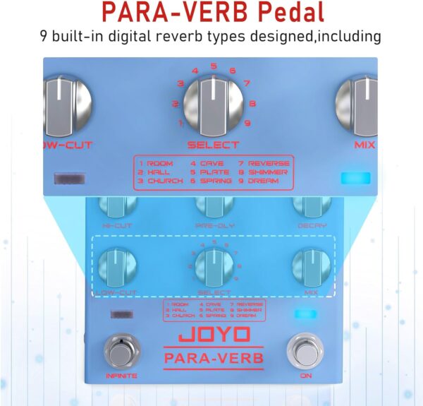 JOYO R-31 PARA-VERB Multi Reverb Guitar Effect Pedal - Image 7