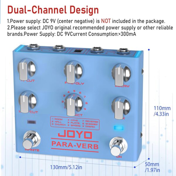 JOYO R-31 PARA-VERB Multi Reverb Guitar Effect Pedal - Image 4