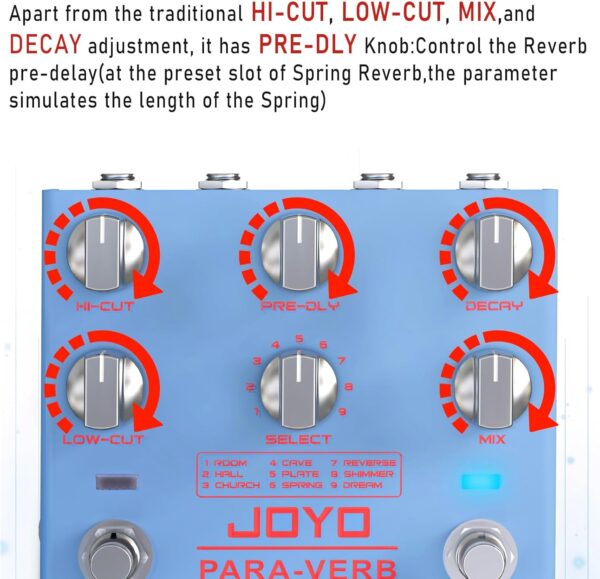 JOYO R-31 PARA-VERB Multi Reverb Guitar Effect Pedal - Image 6