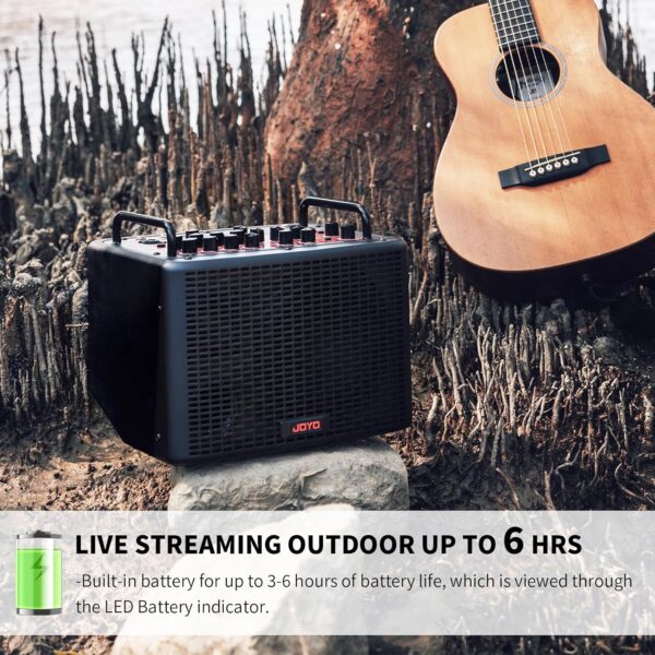 JOYO 40 Watt Acoustic Combo Amplifier Rechargeable Guitar & Vocal Two Channels Guitar Amp with Drum Machine Reverb Chorus Delay Effects and Bluetooth XLR & Aux-in (BSK-40) - Image 8